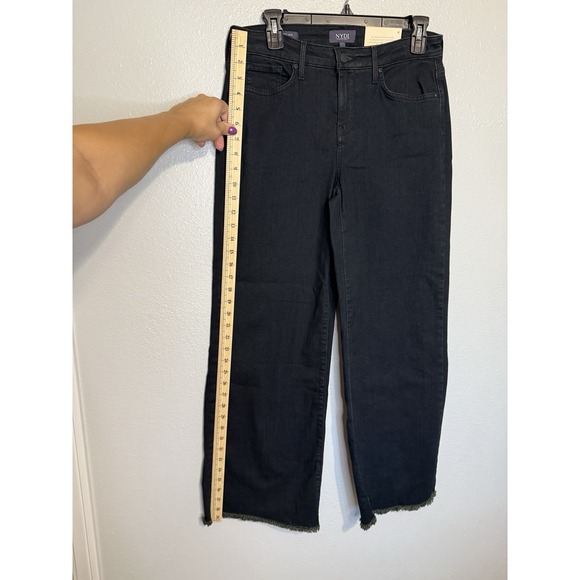 NYDJ Women's Wide Leg Ankle Jeans Dark Blue Size 4 Lift Tuck - Picture 2 of 8